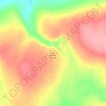 Mappa topografica Giants Castle, altitudine, rilievo