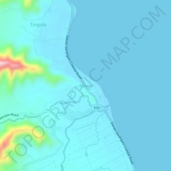 Mappa topografica Mana, altitudine, rilievo