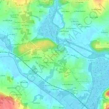 Mappa topografica La Graë, altitudine, rilievo