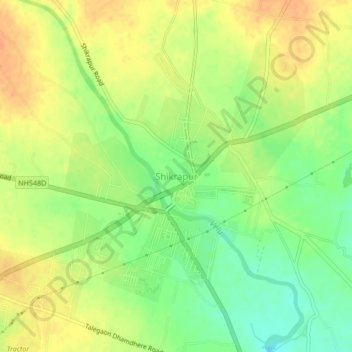 Mappa topografica Shikrapur, altitudine, rilievo