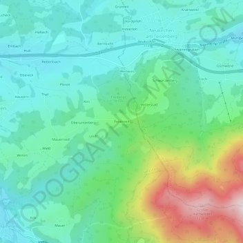 Mappa topografica Feilenreit, altitudine, rilievo