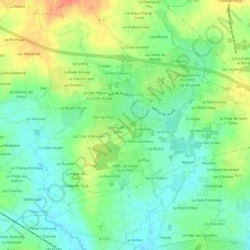 Mappa topografica La Porte, altitudine, rilievo