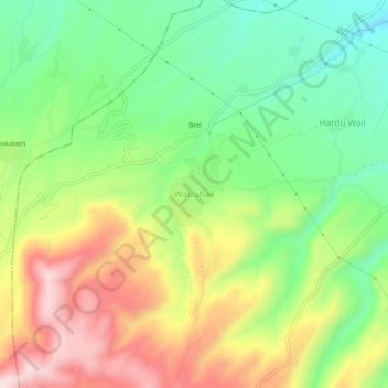 Mappa topografica Watrahail, altitudine, rilievo