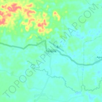 Mappa topografica Tarapoa, altitudine, rilievo