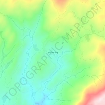 Mappa topografica Central Camp, altitudine, rilievo