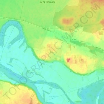 Mappa topografica Pollet, altitudine, rilievo