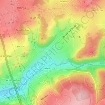 Mappa topografica Pré Mathy, altitudine, rilievo