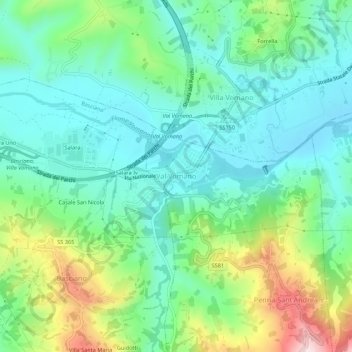 Mappa topografica Val Vomano, altitudine, rilievo