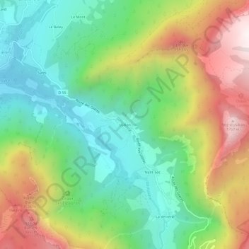 Mappa topografica Usillon, altitudine, rilievo