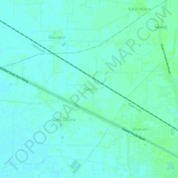 Mappa topografica Kauri, altitudine, rilievo