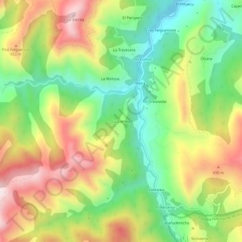 Mappa topografica La Comba, altitudine, rilievo