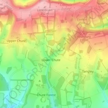 Mappa topografica Chute Cadley, altitudine, rilievo