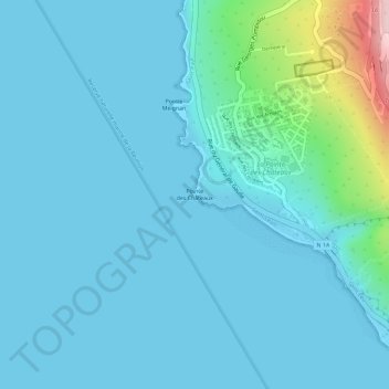 Mappa topografica Pointe des Châteaux, altitudine, rilievo