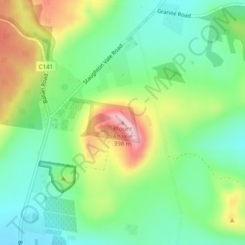 Mappa topografica Mount Anakie, altitudine, rilievo