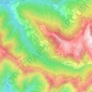 Mappa topografica Terrusso, altitudine, rilievo