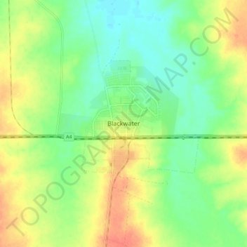 Mappa topografica Blackwater, altitudine, rilievo