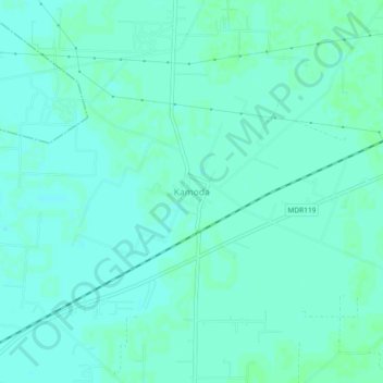 Mappa topografica Kamoda, altitudine, rilievo
