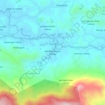 Mappa topografica Nellarimannam Colony, altitudine, rilievo