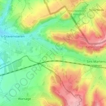 Mappa topografica Schophem, altitudine, rilievo