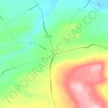 Mappa topografica Glen, altitudine, rilievo