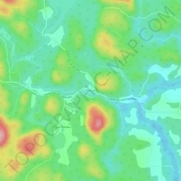 Mappa topografica Chénier, altitudine, rilievo