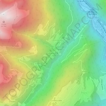 Mappa topografica Villard-Soffray, altitudine, rilievo