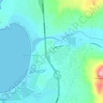 Mappa topografica Quilimarí, altitudine, rilievo