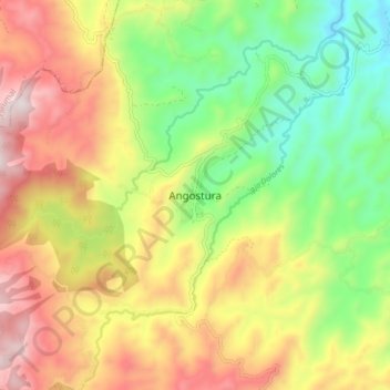Mappa topografica Angostura, altitudine, rilievo
