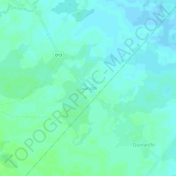 Mappa topografica Guinadi, altitudine, rilievo