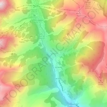 Mappa topografica La Foux, altitudine, rilievo
