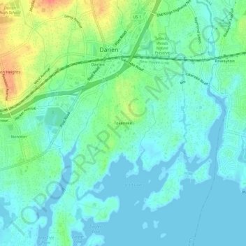 Mappa topografica Tokeneke, altitudine, rilievo