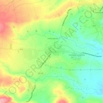 Mappa topografica Chiesanuova, altitudine, rilievo