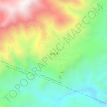 Mappa topografica Roaguía, altitudine, rilievo