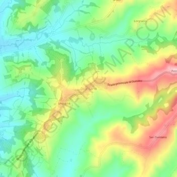 Mappa topografica Due Santi, altitudine, rilievo