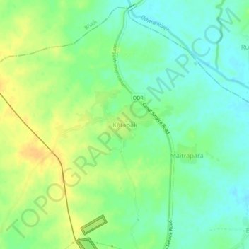 Mappa topografica Katapali, altitudine, rilievo