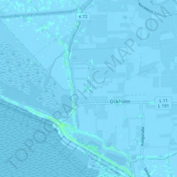 Mappa topografica Fedderswarft, altitudine, rilievo