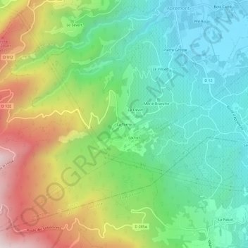 Mappa topografica La Torne, altitudine, rilievo