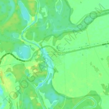 Mappa topografica Puerto Almacen, altitudine, rilievo