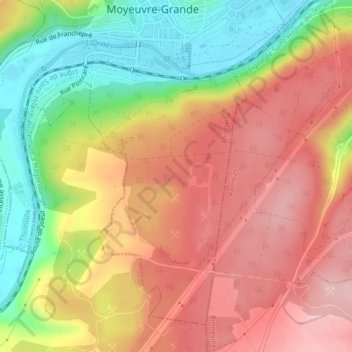 Mappa topografica Côte de Malancourt, altitudine, rilievo
