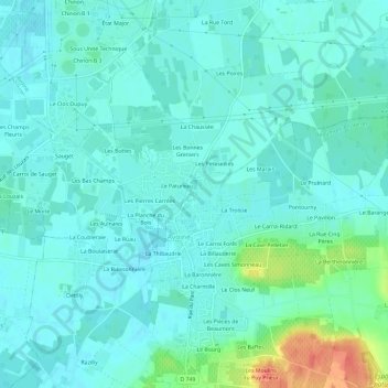 Mappa topografica Le Lac Lacune, altitudine, rilievo