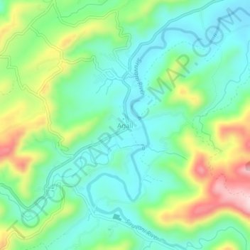 Mappa topografica Agali, altitudine, rilievo