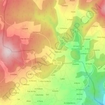 Mappa topografica Gueral, altitudine, rilievo