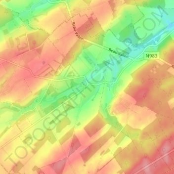 Mappa topografica Flostoy, altitudine, rilievo