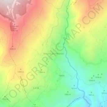 Mappa topografica Mecina Bombarón, altitudine, rilievo