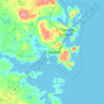 Mappa topografica St. Lunaire, altitudine, rilievo