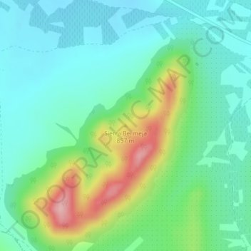 Mappa topografica Sierra Bermeja, altitudine, rilievo