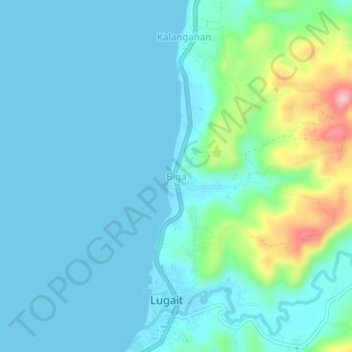Mappa topografica Biga, altitudine, rilievo