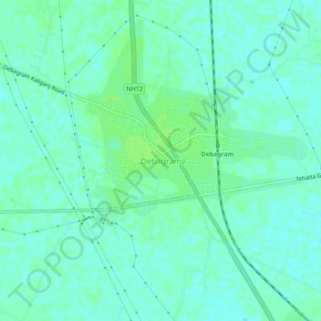 Mappa topografica Debagram, altitudine, rilievo