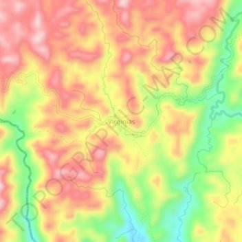 Mappa topografica Virginias, altitudine, rilievo