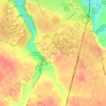 Mappa topografica La Junta, altitudine, rilievo